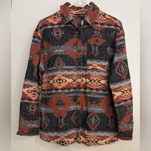 Mountain and Isles Women's Long Sleeve Button Up Shirt Aztech Multicolor Size XS